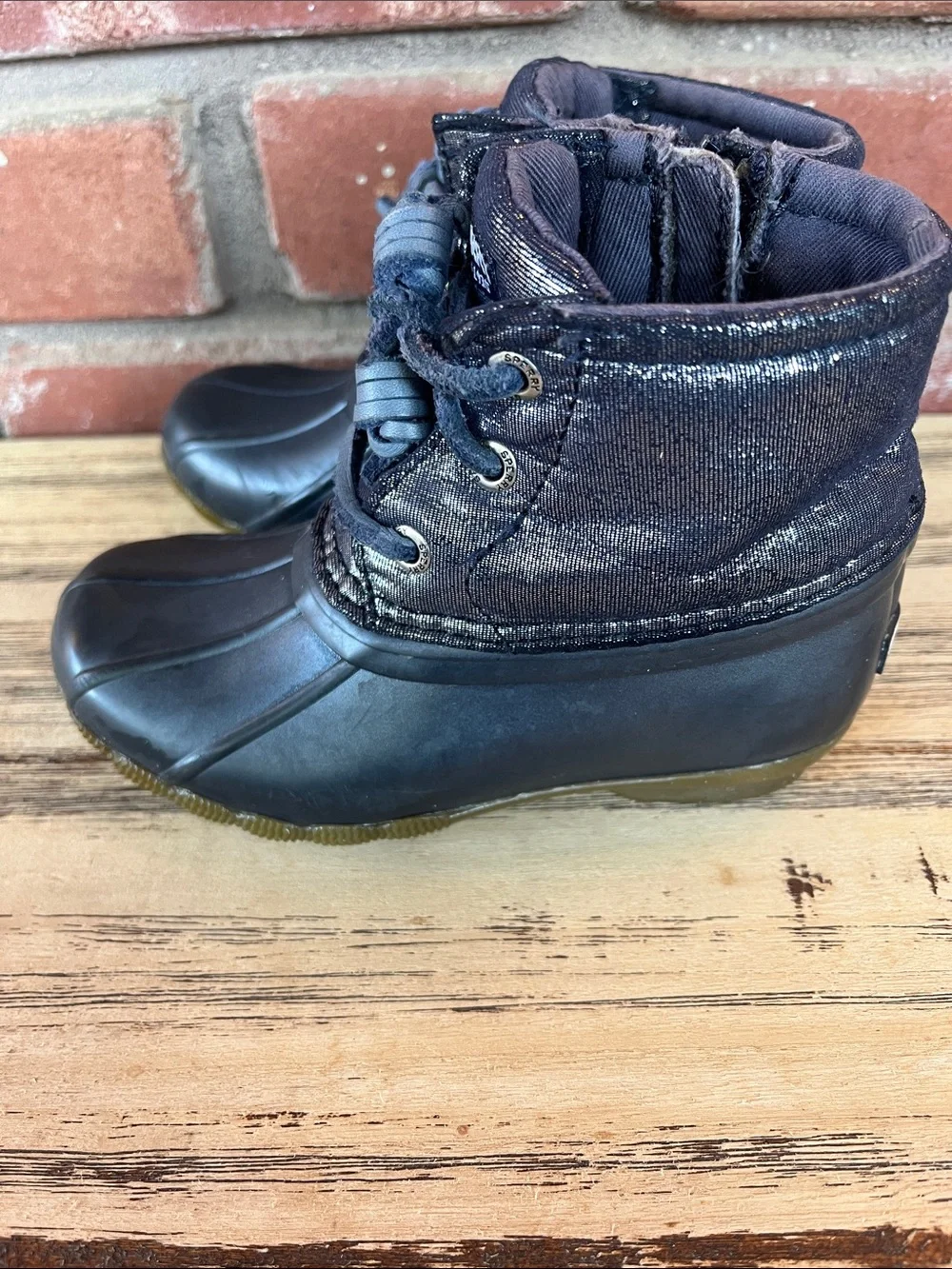 Sperry Saltwater Boot Navy Duck Boots Sparkly